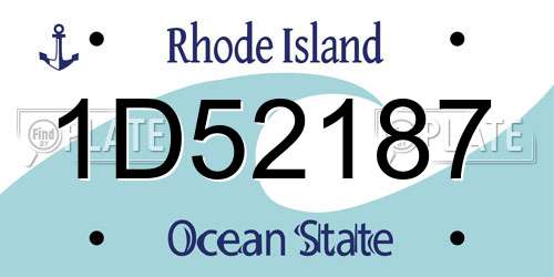 1D52187 Rhode Island License Plate