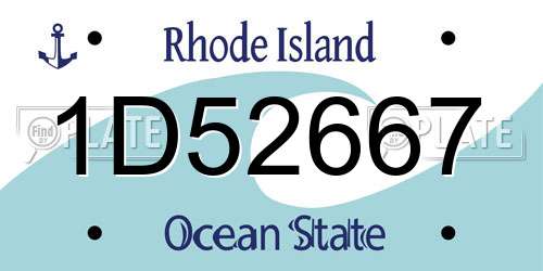 1D52667 Rhode Island License Plate