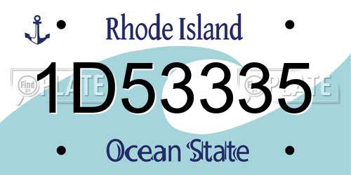 1D53335 Rhode Island License Plate