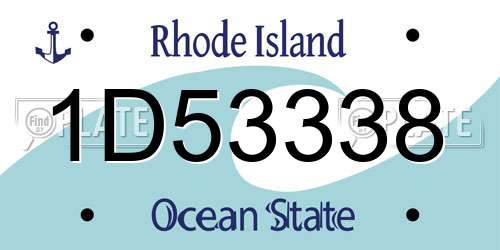 1D53338 Rhode Island License Plate