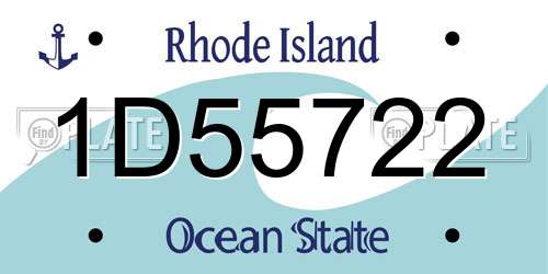 1D55722 Rhode Island License Plate
