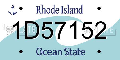 1D57152 Rhode Island License Plate