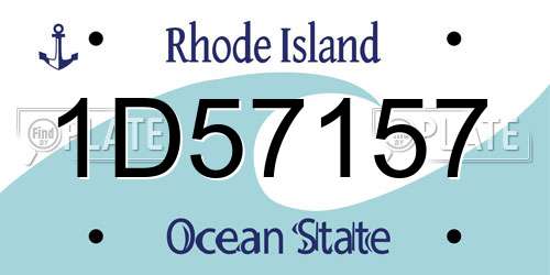 1D57157 Rhode Island License Plate