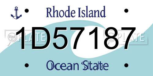 1D57187 Rhode Island License Plate