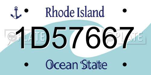 1D57667 Rhode Island License Plate