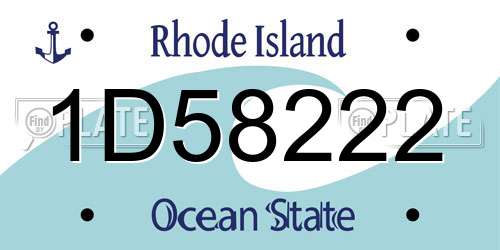 1D58222 Rhode Island License Plate
