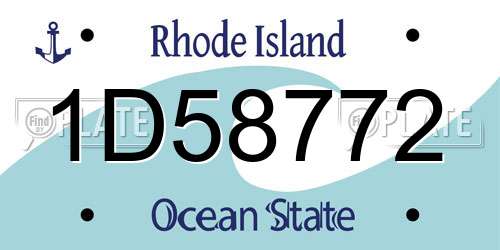 1D58772 Rhode Island License Plate