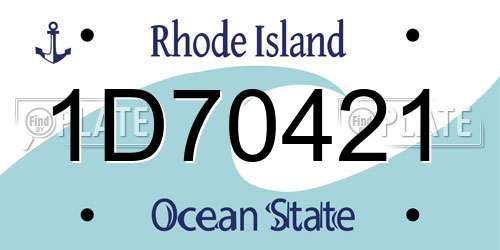 1D70421 Rhode Island License Plate