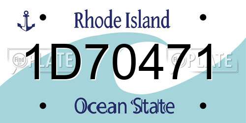 1D70471 Rhode Island License Plate