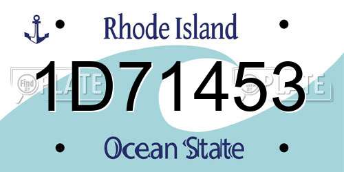1D71453 Rhode Island License Plate