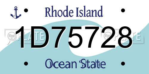 1D75728 Rhode Island License Plate