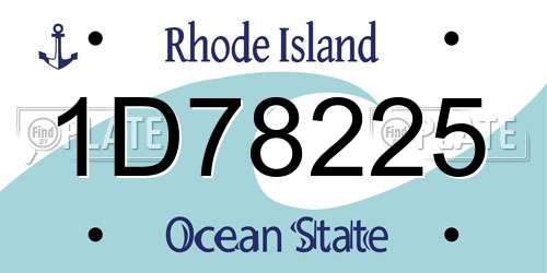 1D78225 Rhode Island License Plate