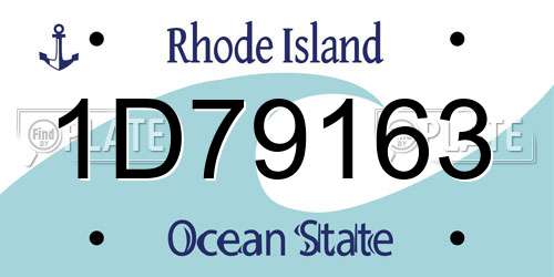 1D79163 Rhode Island License Plate