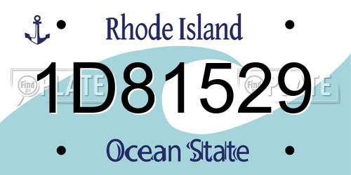 1D81529 Rhode Island License Plate