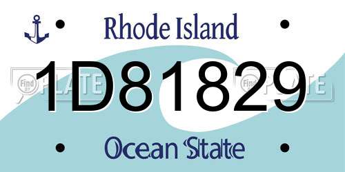 1D81829 Rhode Island License Plate