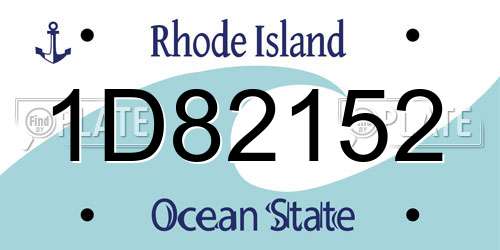 1D82152 Rhode Island License Plate