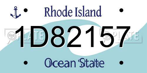 1D82157 Rhode Island License Plate