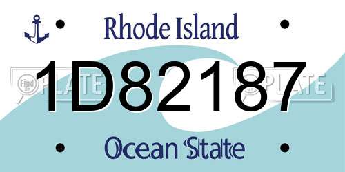 1D82187 Rhode Island License Plate