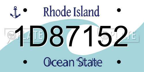 1D87152 Rhode Island License Plate