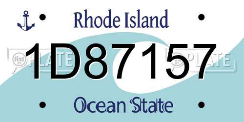 1D87157 Rhode Island License Plate