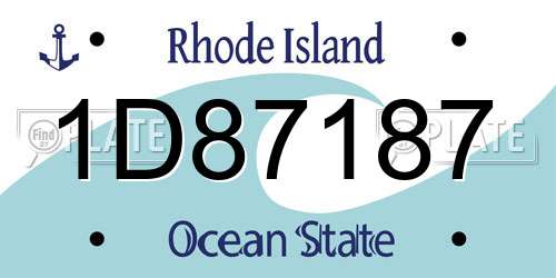 1D87187 Rhode Island License Plate