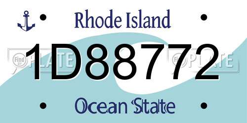 1D88772 Rhode Island License Plate