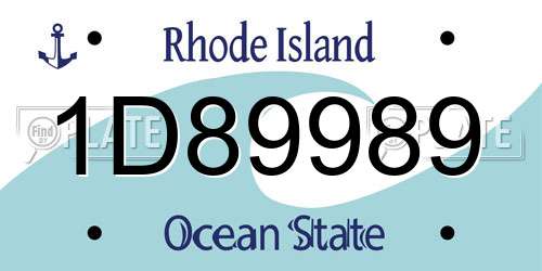 1D89989 Rhode Island License Plate
