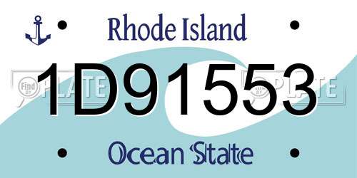 1D91553 Rhode Island License Plate
