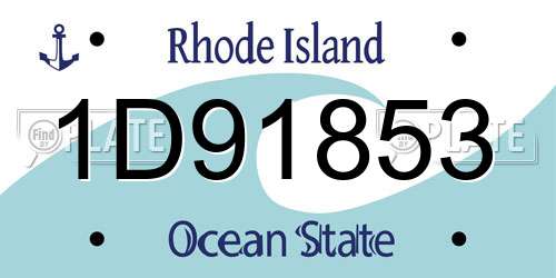 1D91853 Rhode Island License Plate