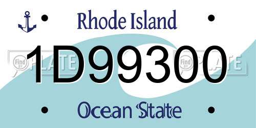 1D99300 Rhode Island License Plate