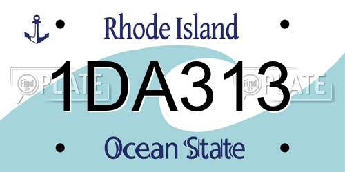 1DA313 Rhode Island License Plate