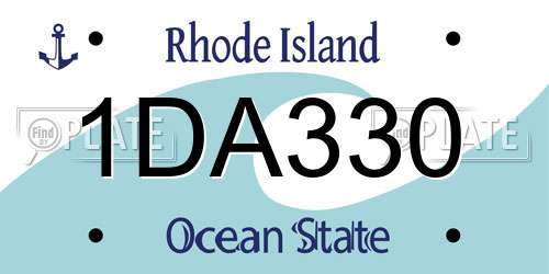 1DA330 Rhode Island License Plate