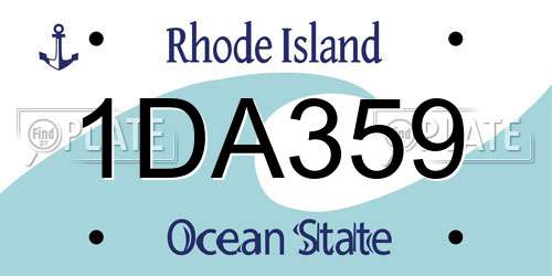 1DA359 Rhode Island License Plate