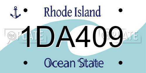 1DA409 Rhode Island License Plate