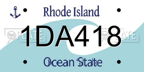 1DA418 Rhode Island License Plate