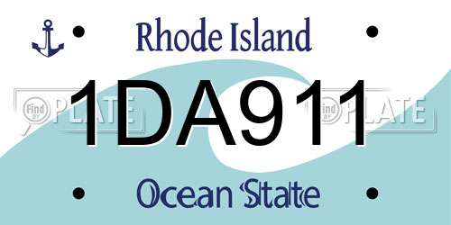 1DA911 Rhode Island License Plate