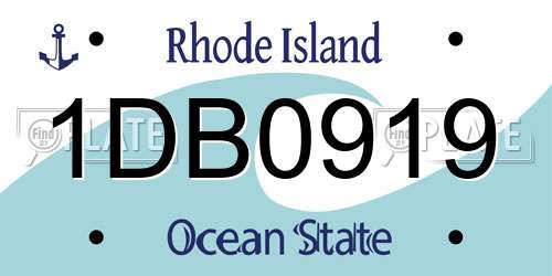 1DB0919 Rhode Island License Plate