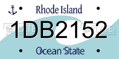 1DB2152 Rhode Island License Plate