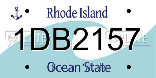 1DB2157 Rhode Island License Plate