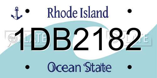 1DB2182 Rhode Island License Plate