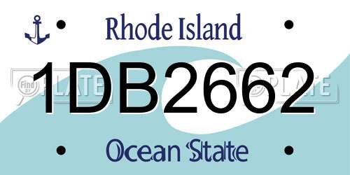 1DB2662 Rhode Island License Plate