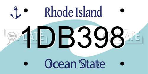 1DB398 Rhode Island License Plate