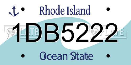 1DB5222 Rhode Island License Plate