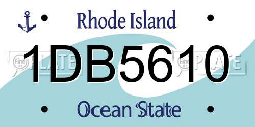 1DB5610 Rhode Island License Plate