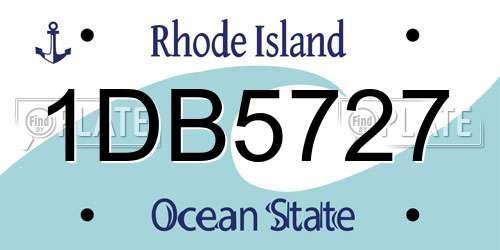 1DB5727 Rhode Island License Plate
