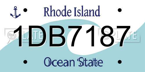 1DB7187 Rhode Island License Plate
