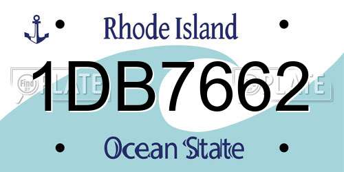 1DB7662 Rhode Island License Plate
