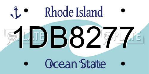 1DB8277 Rhode Island License Plate