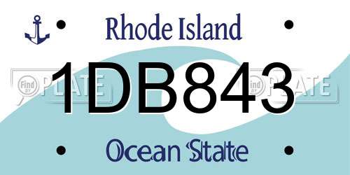 1DB843 Rhode Island License Plate