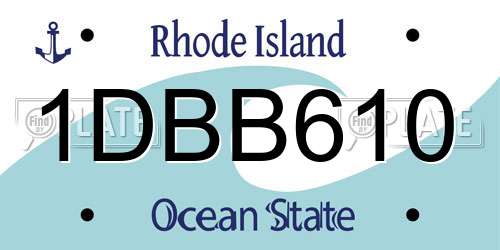 1DBB610 Rhode Island License Plate